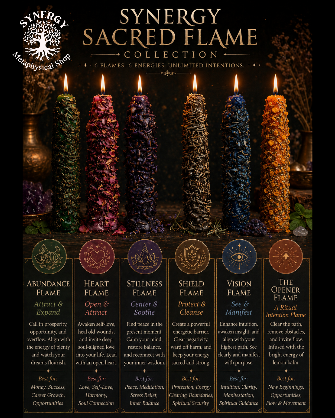 Candle Synergy Sacred Flame Mini Taper