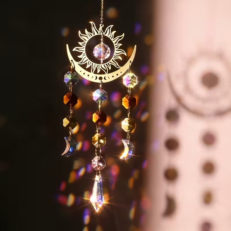 Suncatcher Sun Crescent Moon Flame