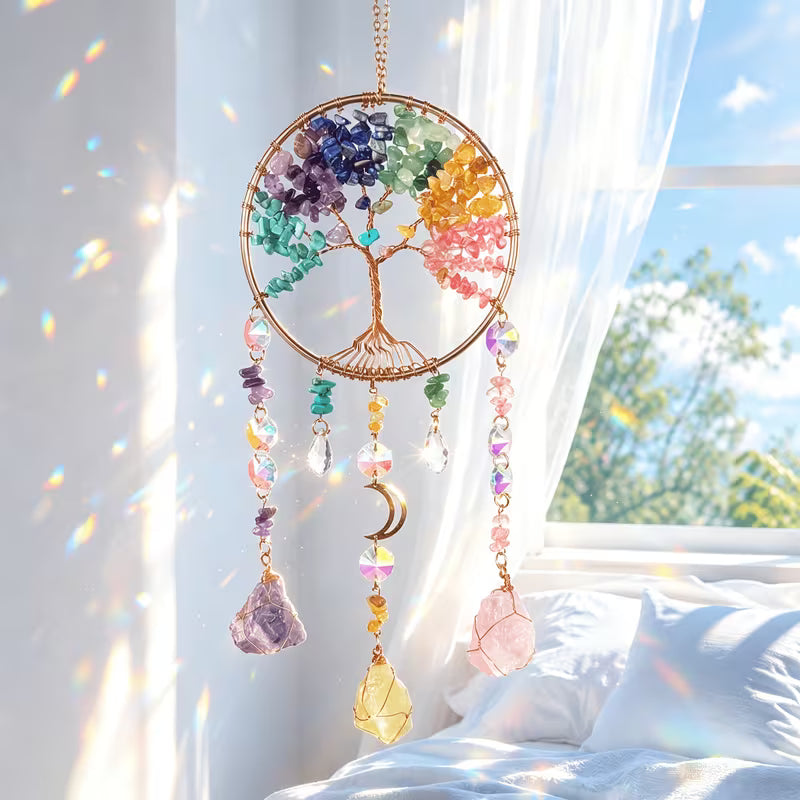 Suncatcher Tree of Life Rainbow Chip