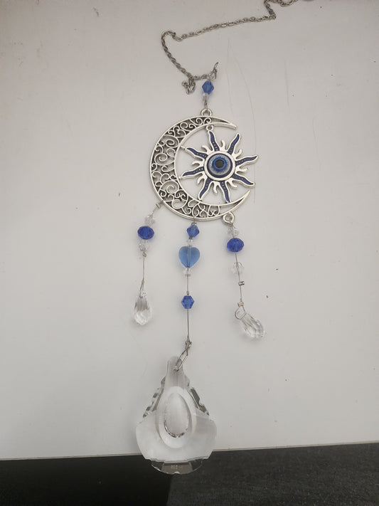 Suncatcher Evil Eye Crescent Moon