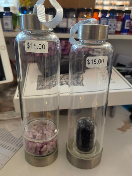 Water Bottle with Crystal Chips
