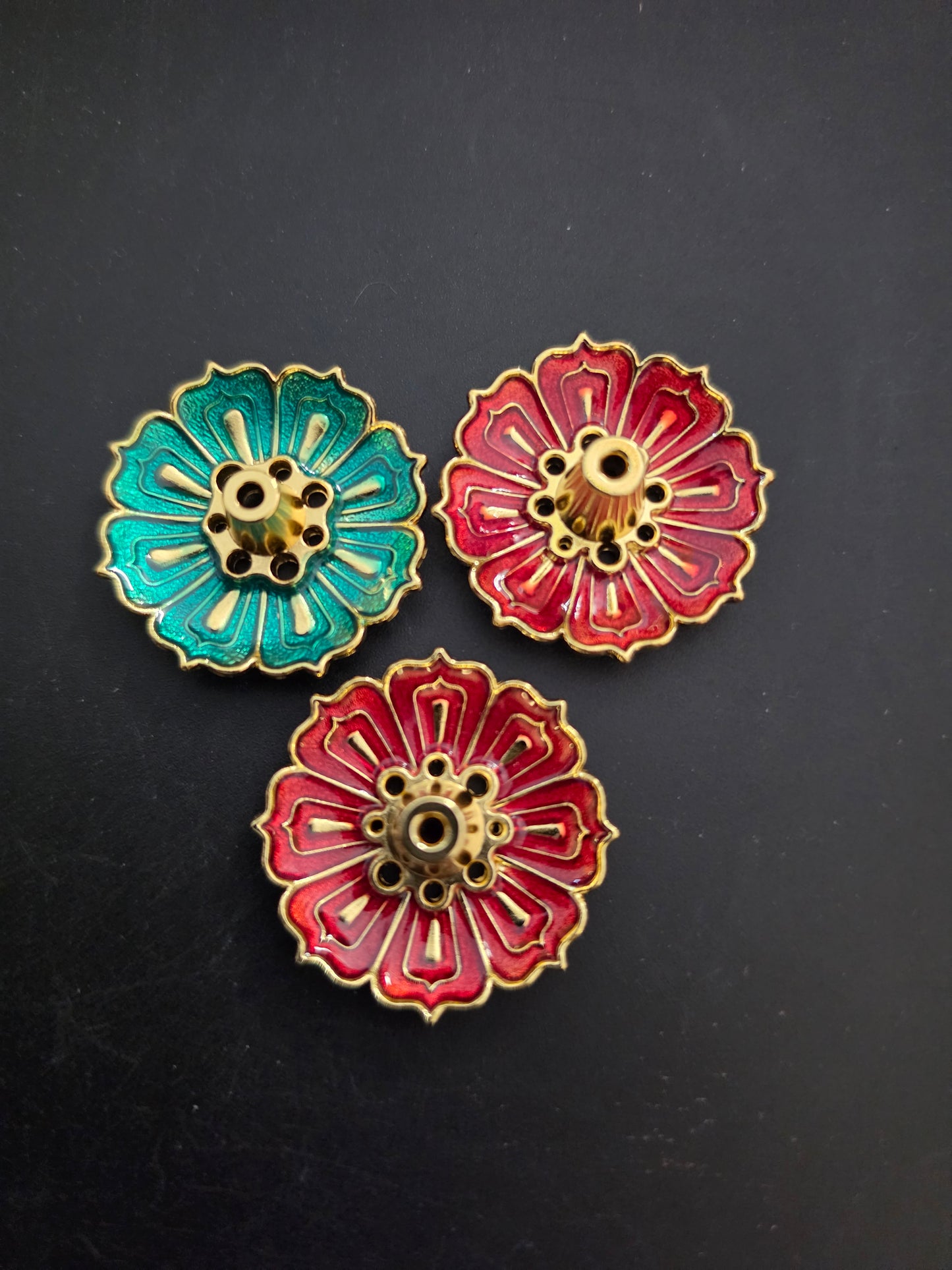Incense Burner Enamel Lotus colored