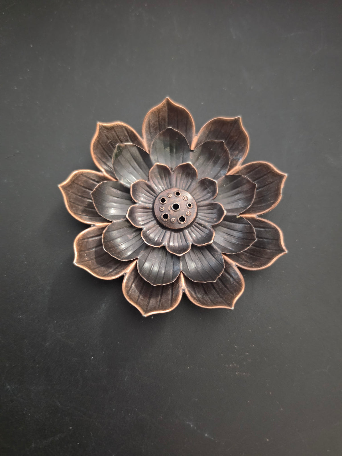 Incense Burner Large Lotus Metal